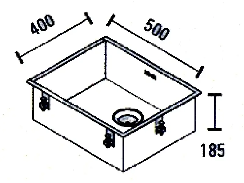 ABK Bingara zlewozmywak ze stali nierdzewnej 50x40cm montaż na równi z blatem, podwieszany i nakładany BIN50FVI
