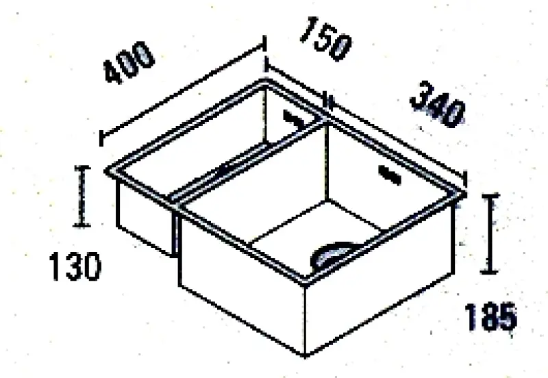 ABK Baronga półtora 1,5 zlewozmywak ze stali nierdzewnej 15x40+34x40 cm montaż na równi z blatem, podwieszany i nakładany BAR1534FVI