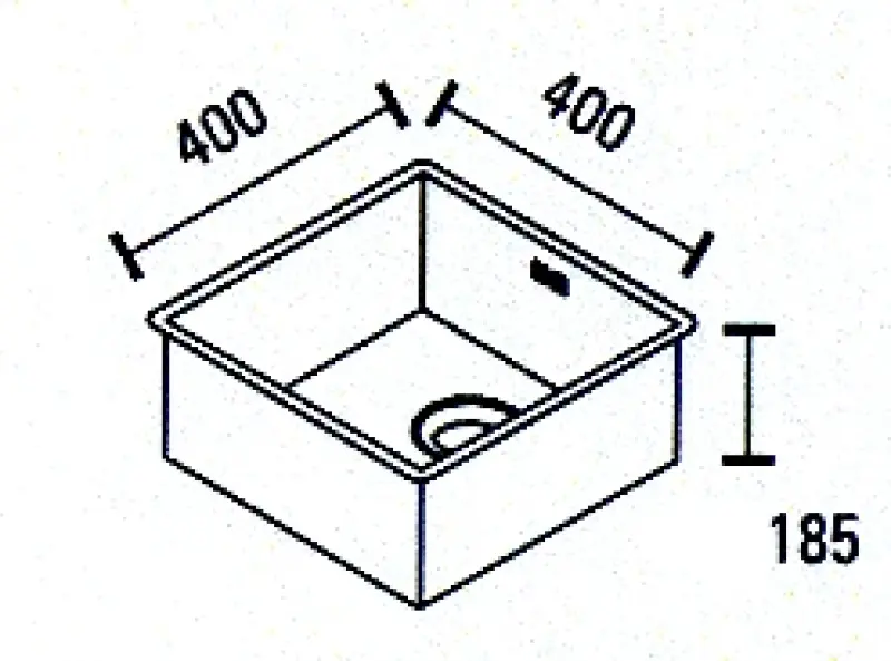 ABK Baronga kwadratowy zlewozmywak ze stali nierdzewnej 40x40 cm do montażu na równi z blatem, podwieszanego i nablatowego BAR40FVI