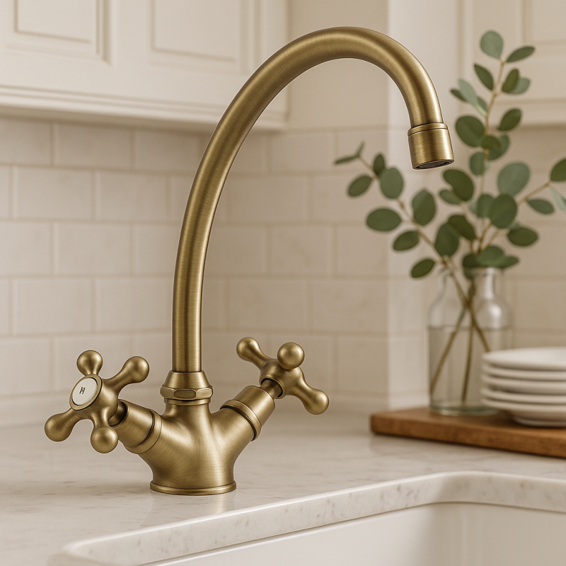 Nostalgiczny kran kuchenny V1900 Brąz