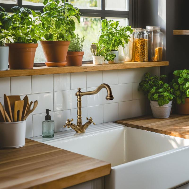 PB Nostalgiczny kran kuchenny V1910 Brązowy