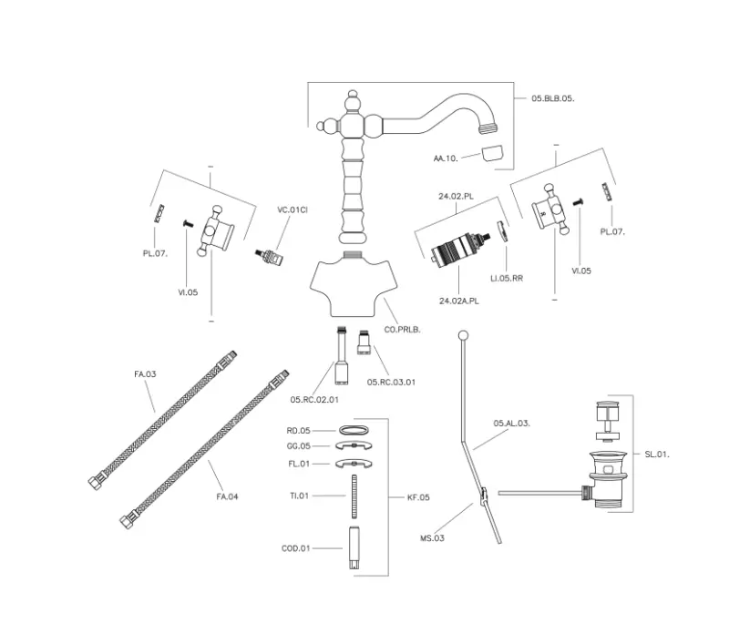 Huber Victoriański Termostatyczny Bateria Umywalkowa Stal Nierdzewna VTT520102A