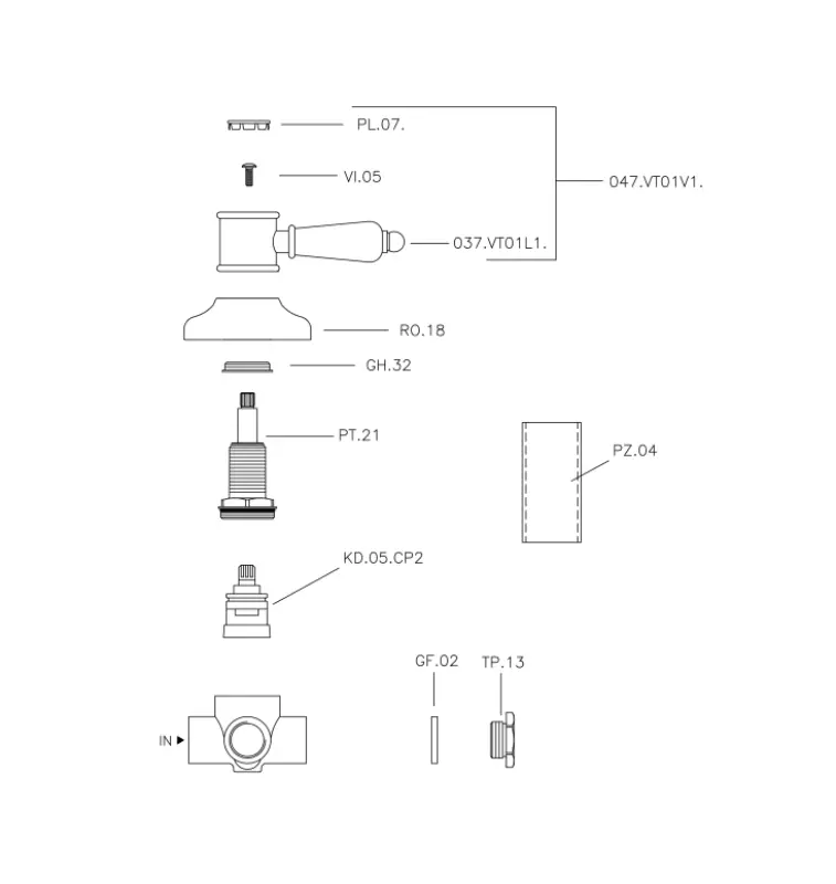 Huber Victorian 2-drogowy przełącznik Brąz 653.VT01H.BA