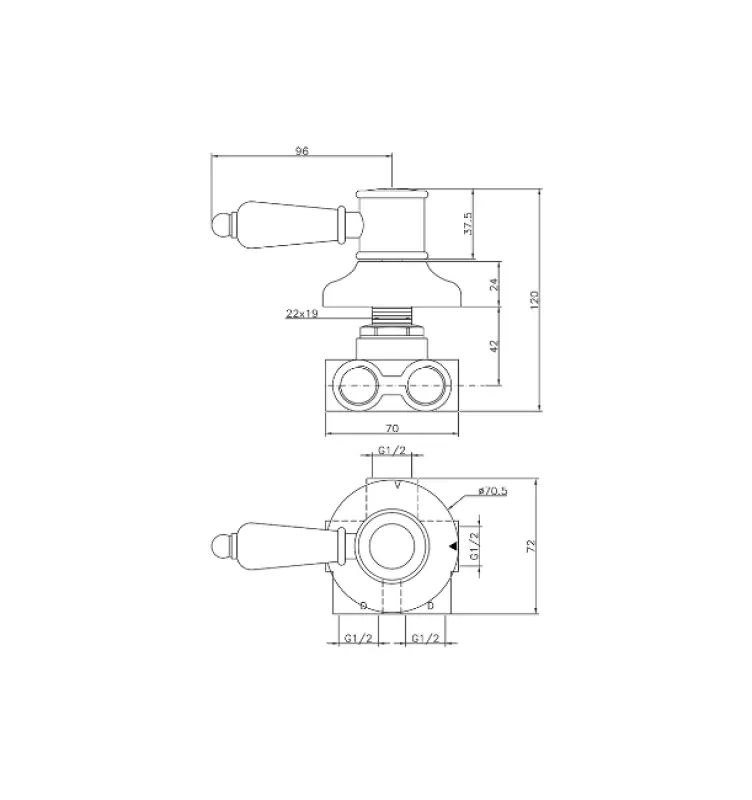 Huber Victorian 3-drogowy przełącznik brązowy VT00027027