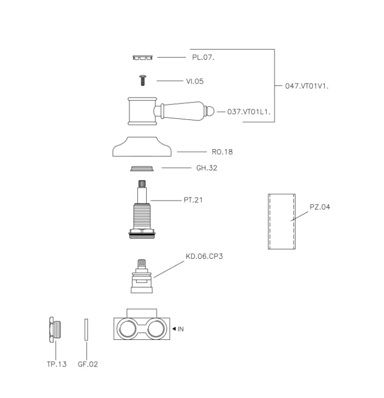 Huber Victorian 3-drogowy przełącznik brązowy VT00027027