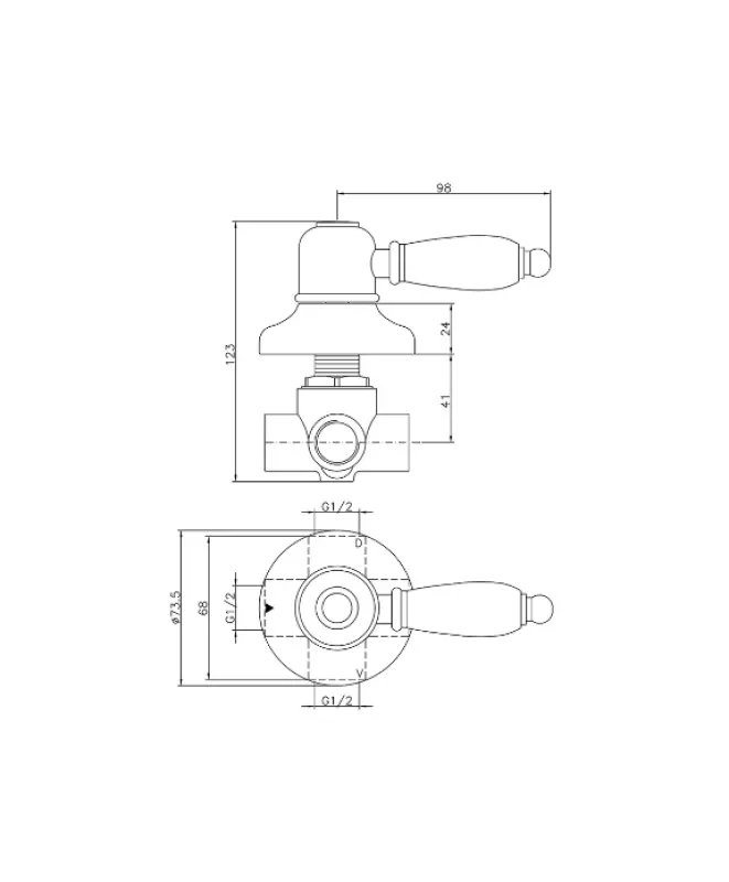 Huber Croisette Zawór Przełączający Brązowy 1/2 653.CS01H.BA
