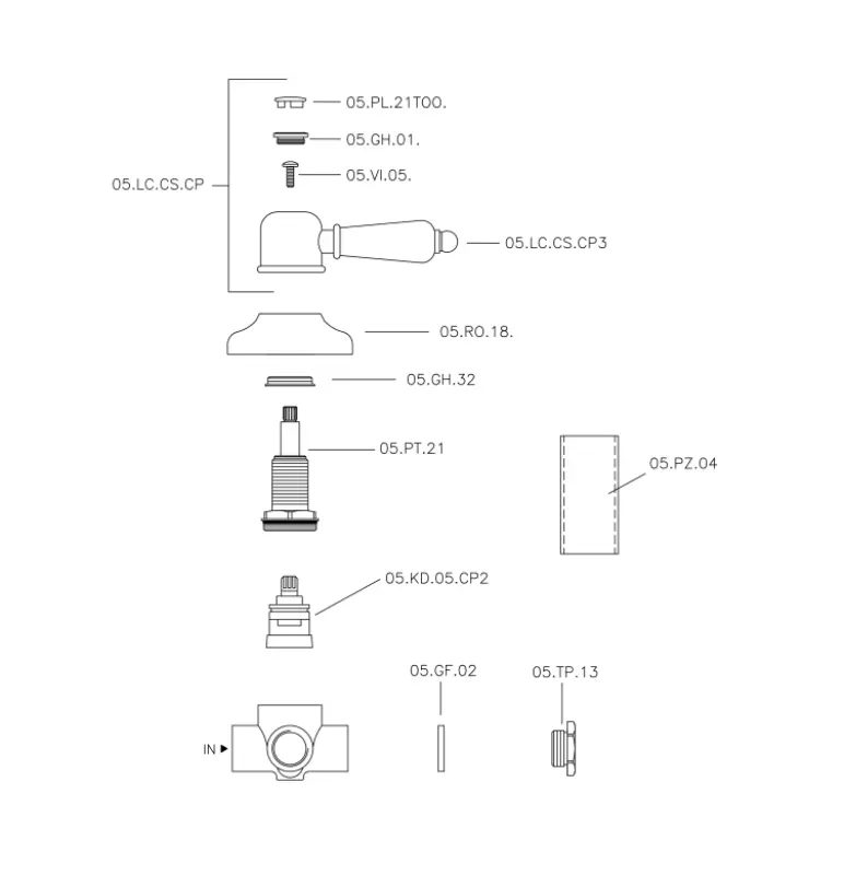 Huber Croisette Zawór Przełączający Brązowy 1/2 653.CS01H.BA