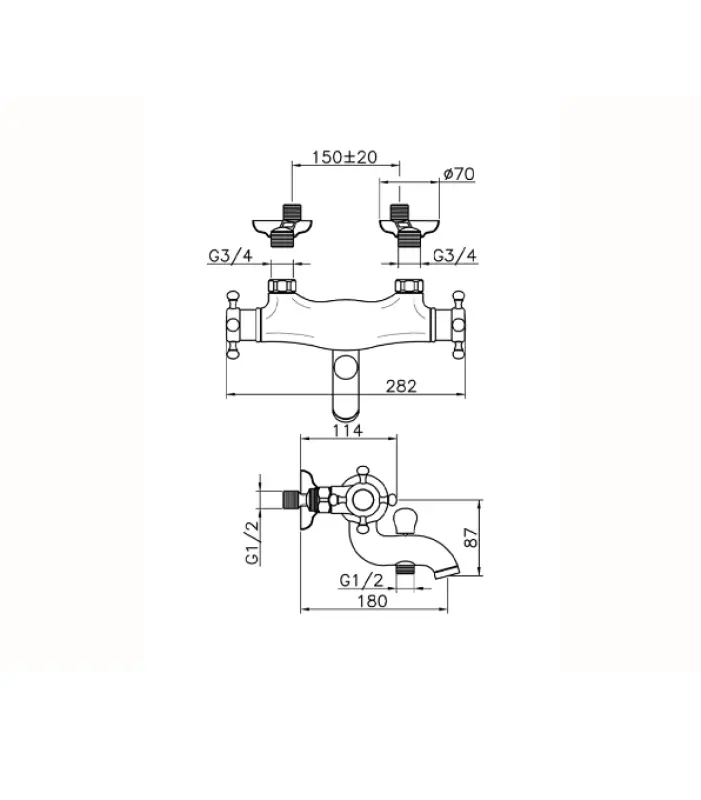 Huber Victorian Termostatyczna Bateria Wannowa RVS VTT270102A