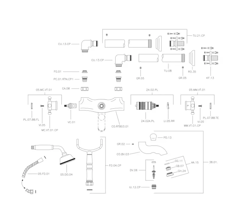 Huber Victorian Wolnostojąca Termostatyczna Bateria Wannowa z Zestawem Prysznicowym ze Stali Nierdzewnej VTT390102A