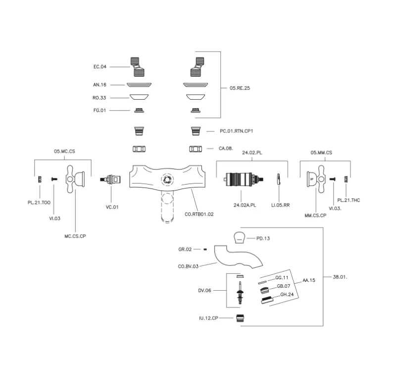 Huber Croisette Bateria Termostatyczna Prysznicowa Brązowa CST2701027