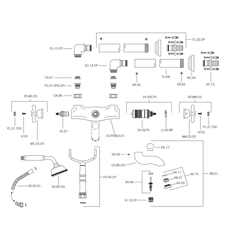 Huber Croisette Bateria prysznicowa na kolumnie Brąz CST3901027