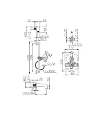 Huber Croisette Wbudowany Termostatyczny Zestaw Wannowo-Prysznicowy Chrom 914.CS01H.CR