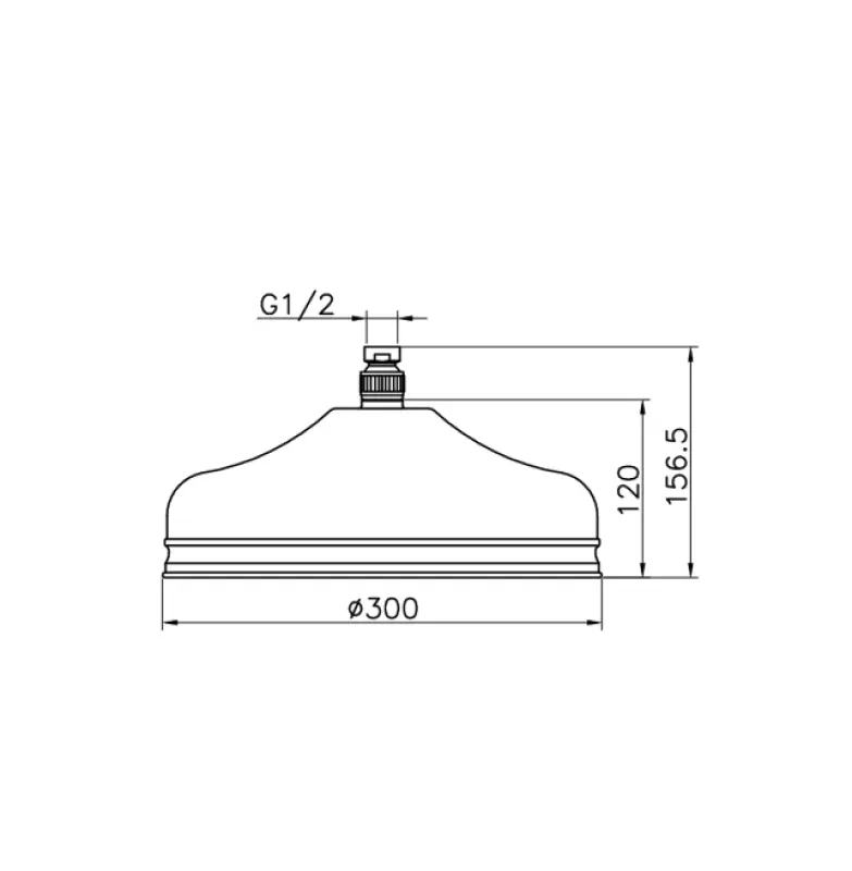 Huber Nostalgiczny duży klasyczny Deszczownica 30cm Stal nierdzewna 05.SO.03H.AC