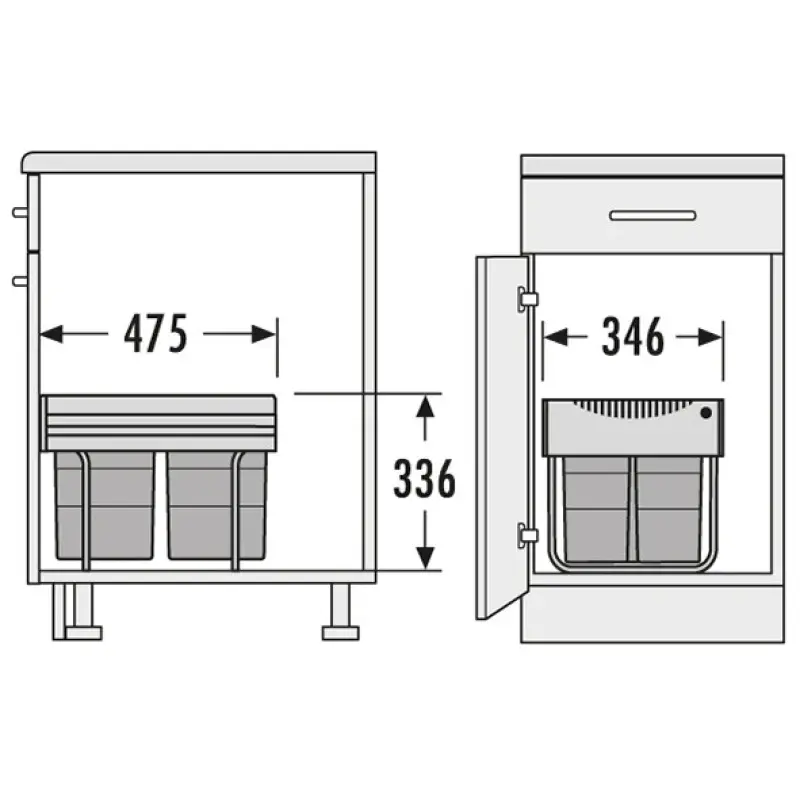 Hailo Tandem S 3 Kosz na śmieci 1x18 + 2x8,5 ltr 1153449232