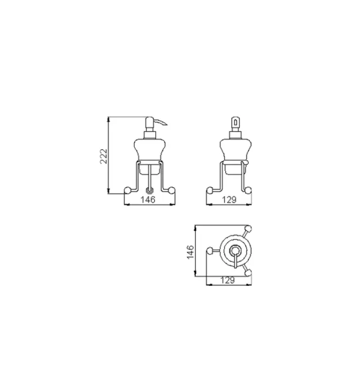 Huber Croisette Klasyczny Dozownik Mydła Chrom-Keramika 4030.01H.CR
