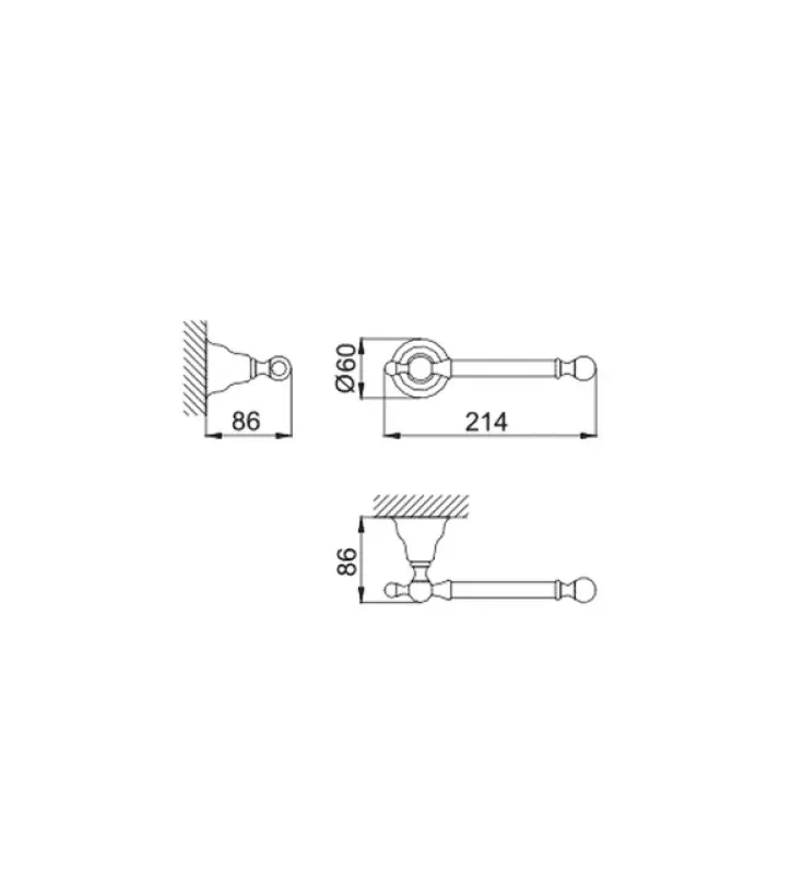 Huber Croisette Klasyczny uchwyt na papier toaletowy Chrom 4034.01H.CR