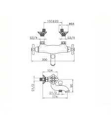 Huber Croisette Baterie Termostatyczna Chrom/Złoto CST270107G