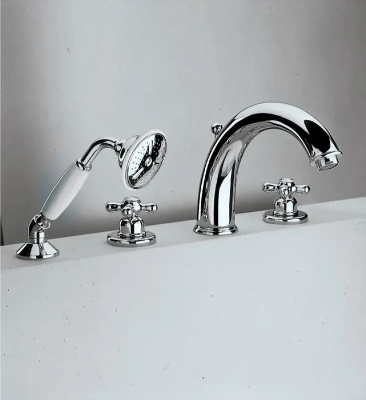 Huber Croisette 4-otworowa bateria wannowa termostatyczna złota CST760102G