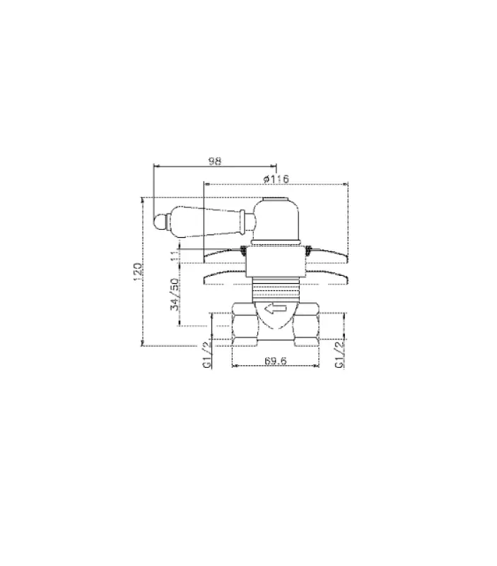 Huber Croisette Wbudowany Zawór Złoty CS0003102G