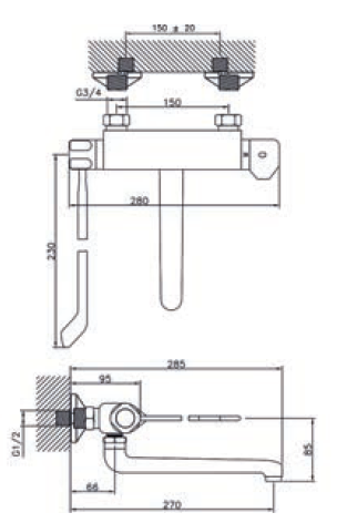 Huber Clinic termostatyczna bateria kuchenna chrom 571.08LCH.CR - Productafbeelding 2