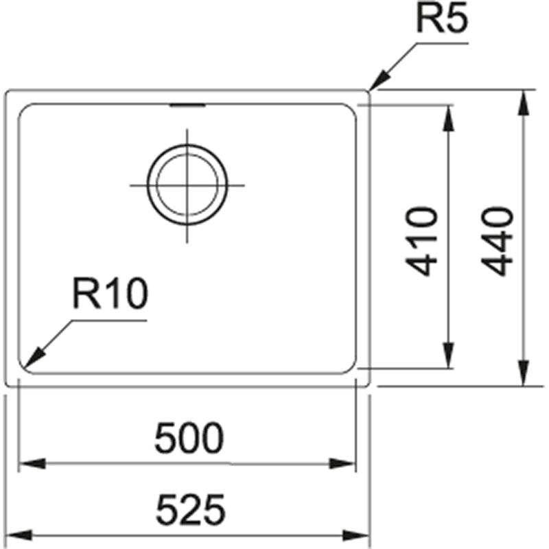 Franke Sirius 2 S2D 110.50 biały zlewozmywak z tworzywa sztucznego 50x41cm do montażu podszafkowego 125.0252.224