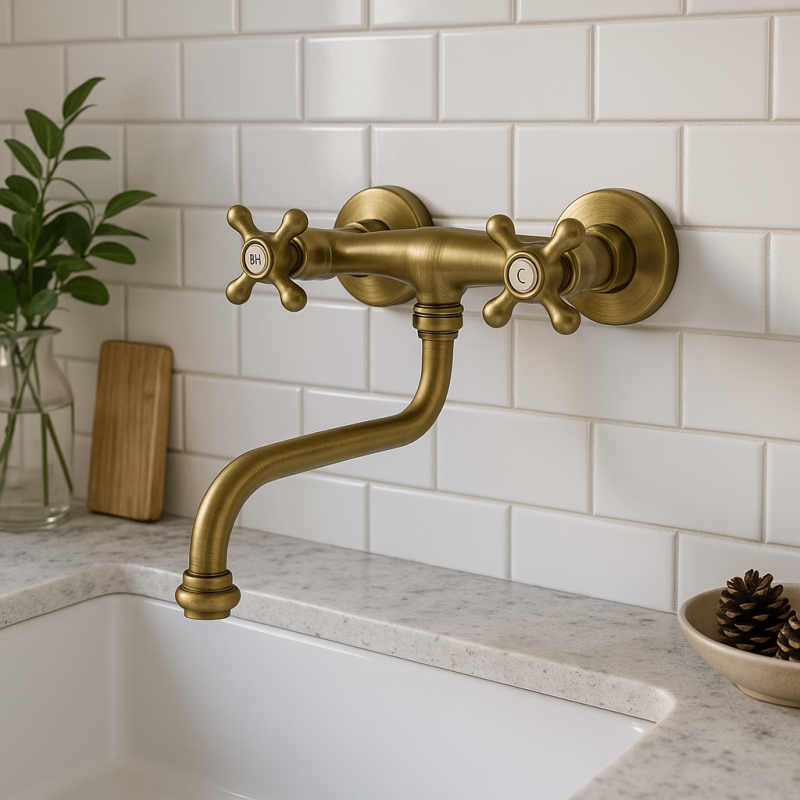 PB Nostalgiczna bateria kuchenna Classic C ścienna Brąz 10.2722