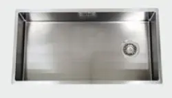 ABK Bingara Ekstra duży zlew ze stali nierdzewnej 80x40cm z asymetrycznym odpływem do montażu podblatowego, nablatowego i wpuszczanego BIN80LFVI