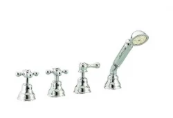 Cisal Arcana Ceramic 4-otworowa bateria wannowa do montażu na krawędzi wanny Złota AC00029024