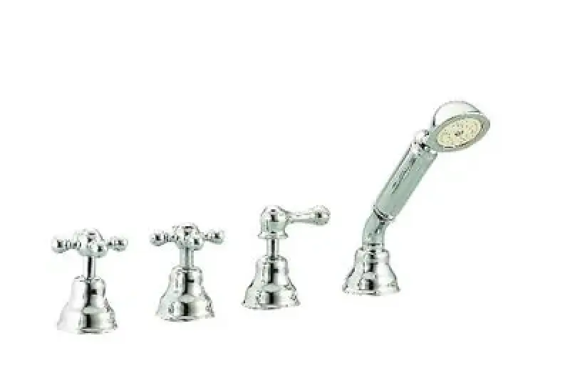 Cisal Arcana Ceramische 4-gats Badmengkraan voor badrandmontage Oud Koper AC00029026