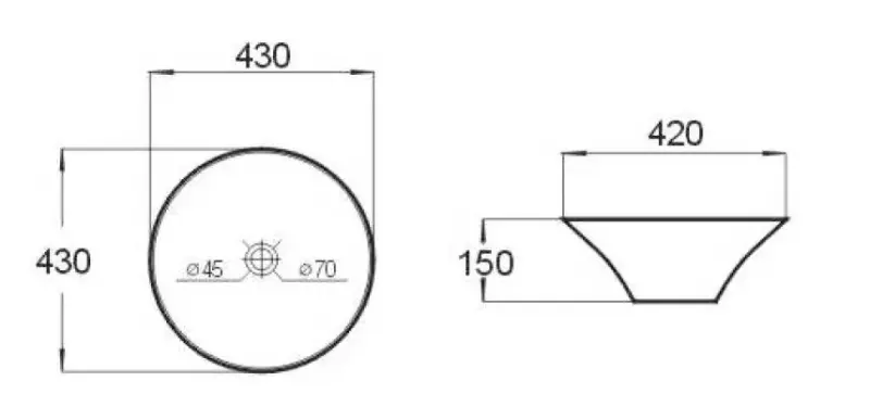 Blusani Cera Ceramiczna umywalka nablatowa 43 cm, biała BC204511