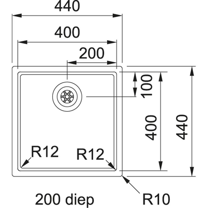 Franke Bolero Plus R12 BXX 210-40 zlewozmywak ze stali nierdzewnej do montażu na równi 40x40cm 127.0576.359