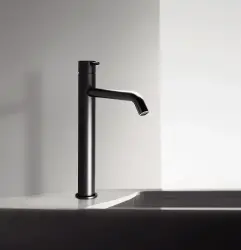 Waterevolution Flow wysoka bateria umywalkowa do misek umywalkowych, w zestawie z korkiem klik-klak, matowa czerń T115PR