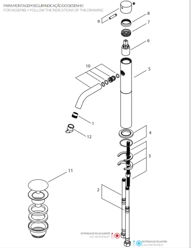 Waterevolution Flow wysoka bateria umywalkowa do misek umywalkowych, w zestawie z korkiem klik-klak, matowa czerń T115PR