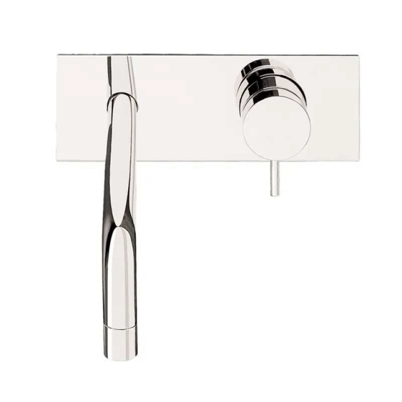 Rewolucja Wodna Flow wbudowany kran do umywalki z pokrywą chrom z wylewką 25cm T1161B01-25