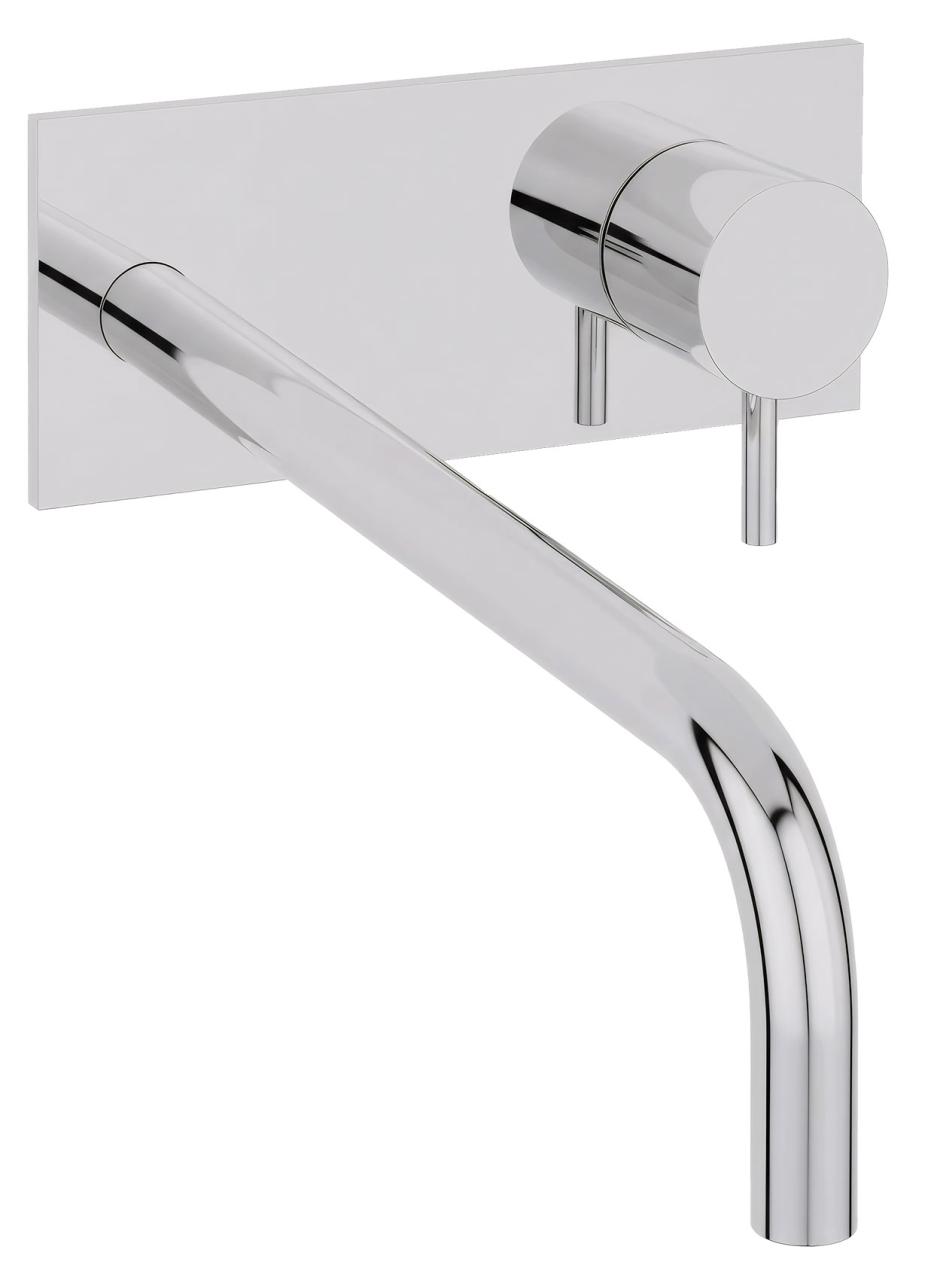 Rewolucja Wodna Flow wbudowany kran do umywalki z pokrywą chrom z wylewką 25cm T1161B01-25