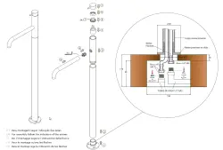 Waterevolution Flow wolnostojąca bateria wannowa chrom T13401