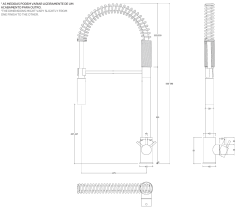 Waterevolution Flow semi-profesjonalna bateria kuchenna chromowana z kolumną i sprężyną T15701