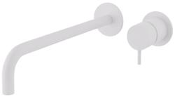 Waterevolution Flow podtynkowa bateria umywalkowa matowa biała z wylewką 25 cm T116BBR-25
