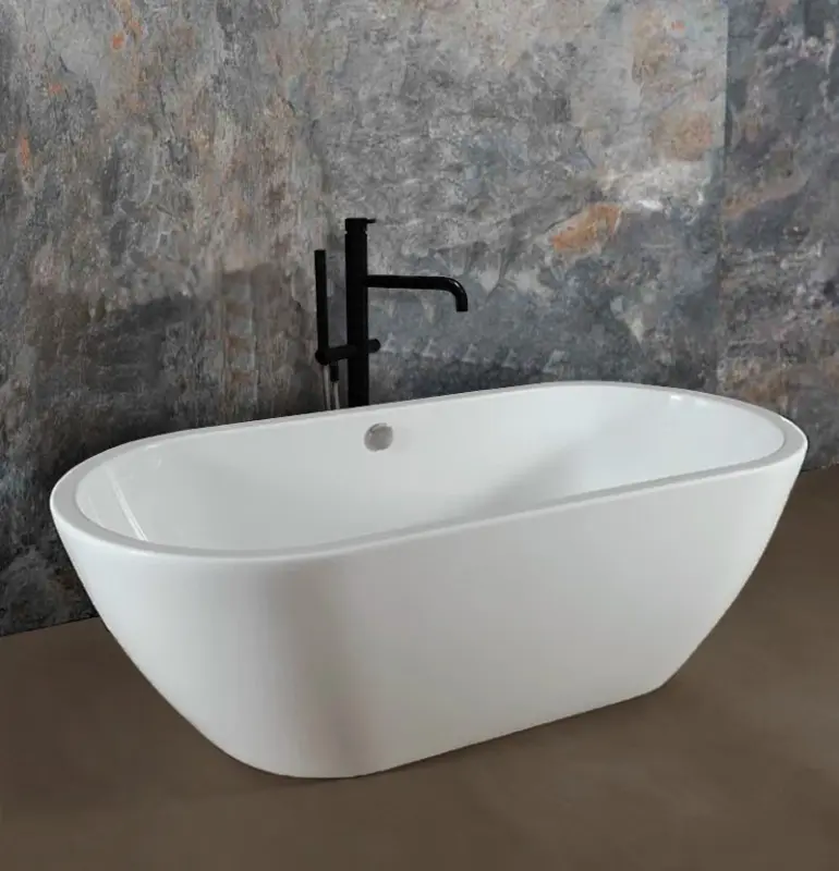 Waterevolution Flow wolnostojąca bateria wannowa z rączką natrysku czarna matowa T133PR