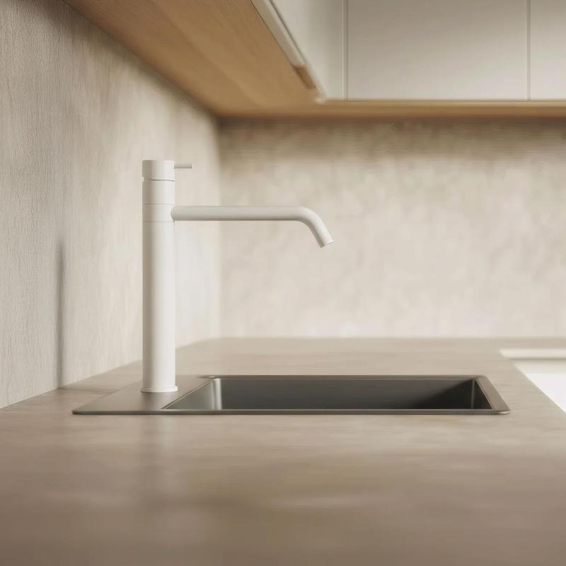 Waterevolution Flow kraan do kuchni matowa biała T150BR