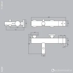 Waterevolution Flow termostat do wanny z zestawem prysznicowym, matowy biały T130TBR