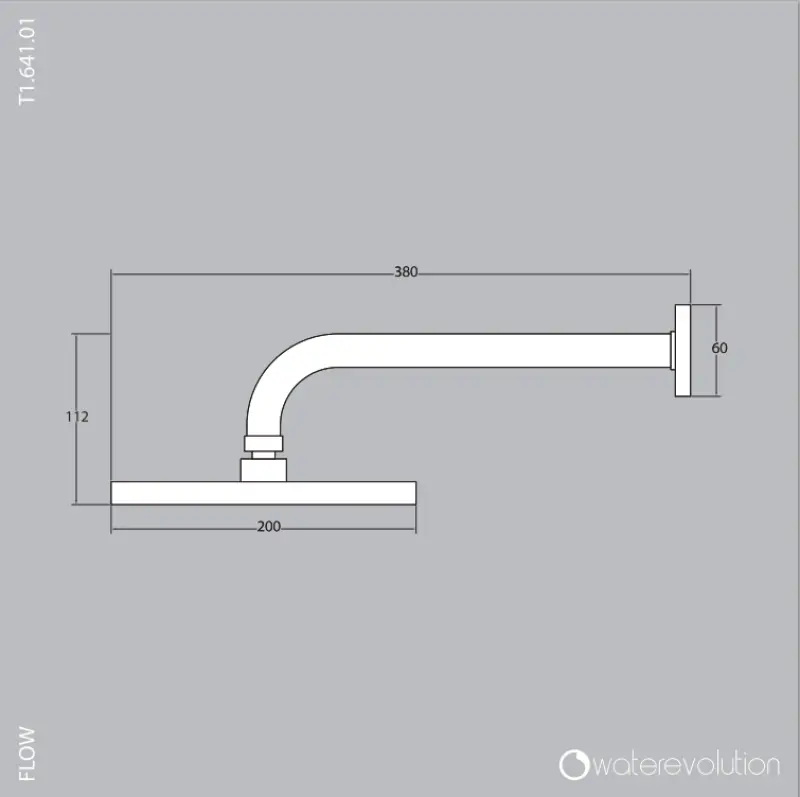 Waterevolution Flow głowica prysznicowa 200 mm z przyłączem ściennym chrom T164101