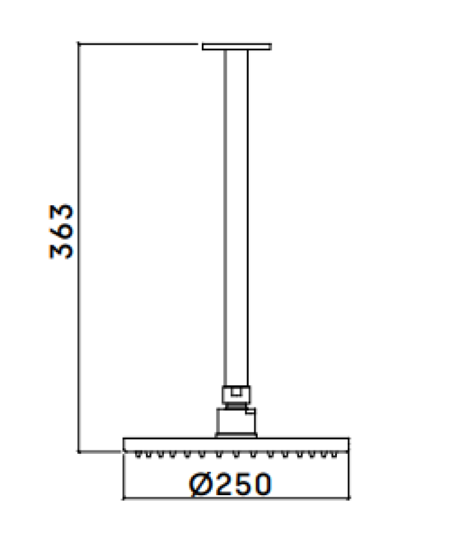 Waterevolution Flow głowica prysznicowa 250 mm z przyłączem sufitowym chrom T164201