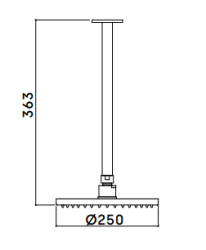 Waterevolution Flow deszczownica 200 mm z przyłączem sufitowym matowa czarna T1642PR