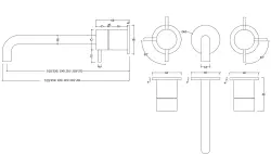 Waterevolution Flow 3-otworowa podtynkowa bateria umywalkowa matowa biała z wylewką 25 T1163FBR-25