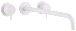 Waterevolution Flow 3-otworowa podtynkowa bateria umywalkowa matowa biała z wylewką 25 T1163FBR-25