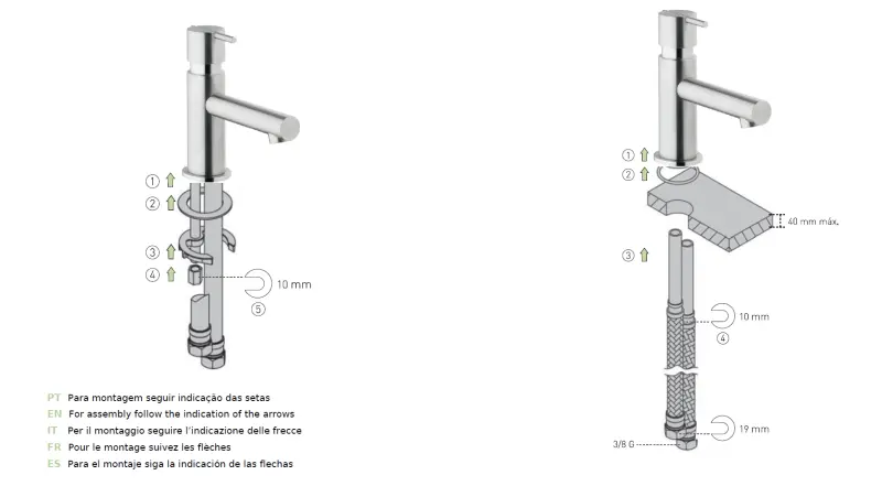 Waterevolution S22 RVS bateria umywalkowa z korkiem spustowym T410IE