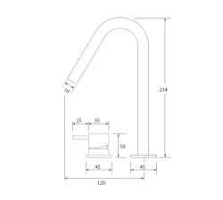 Waterevolution Flow 2-otworowa bateria umywalkowa matowa biała z małą wylewką V 120mm T1121VBR