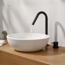Waterevolution Flow 2-otworowa bateria umywalkowa matowa czarna z małą literą V, wylewka 120mm T1121VPR