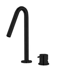 Waterevolution Flow 2-otworowa bateria umywalkowa matowa czarna z małą literą V, wylewka 120mm T1121VPR
